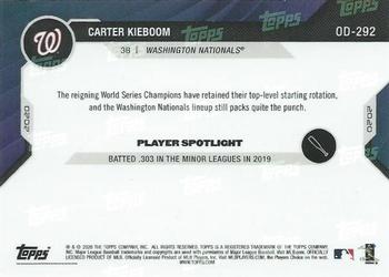 2020 Topps Now Road to Opening Day Washington Nationals #OD-292 Carter Kieboom Back