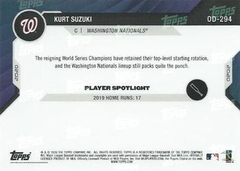 2020 Topps Now Road to Opening Day Washington Nationals #OD-294 Kurt Suzuki Back