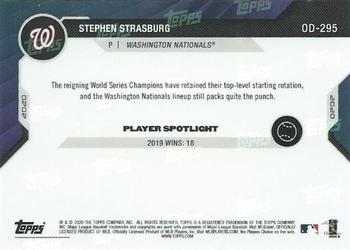 2020 Topps Now Road to Opening Day Washington Nationals #OD-295 Stephen Strasburg Back