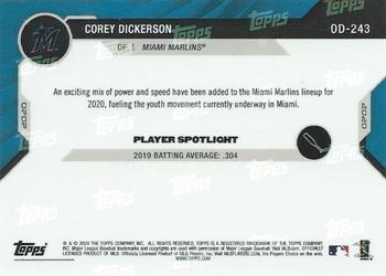 2020 Topps Now Road to Opening Day Miami Marlins #OD-243 Corey Dickerson Back