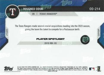 2020 Topps Now Road to Opening Day Texas Rangers #OD-214 Rougned Odor Back