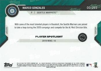 2020 Topps Now Road to Opening Day Seattle Mariners #OD-203 Marco Gonzales Back