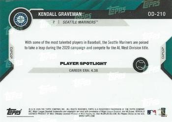 2020 Topps Now Road to Opening Day Seattle Mariners #OD-210 Kendall Graveman Back