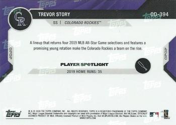 2020 Topps Now Road to Opening Day Colorado Rockies #OD-394 Trevor Story Back