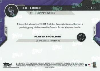 2020 Topps Now Road to Opening Day Colorado Rockies #OD-401 Peter Lambert Back