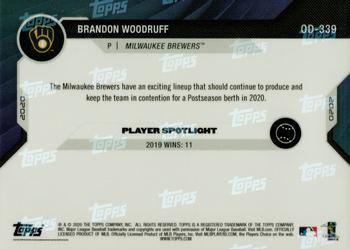 2020 Topps Now Road to Opening Day Milwaukee Brewers #OD-339 Brandon Woodruff Back