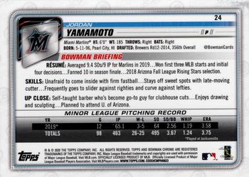 2020 Bowman Chrome #24 Jordan Yamamoto Back