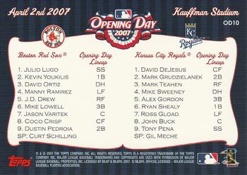 2007 Topps - Opening Day Team vs. Team #OD10 Boston Red Sox / Kansas City Royals Back