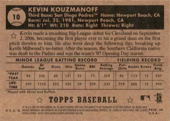 2007 Topps Rookie 1952 Edition - Black Back #10 Kevin Kouzmanoff Back