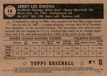 2007 Topps Rookie 1952 Edition - Black Back #14 Jerry Owens Back