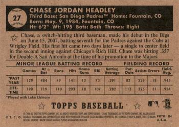 2007 Topps Rookie 1952 Edition - Black Back #27 Chase Headley Back