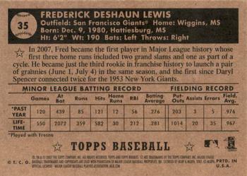 2007 Topps Rookie 1952 Edition - Black Back #35 Fred Lewis Back