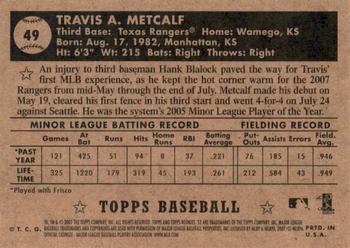 2007 Topps Rookie 1952 Edition - Black Back #49 Travis Metcalf Back
