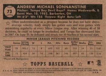 2007 Topps Rookie 1952 Edition - Black Back #73 Andy Sonnanstine Back