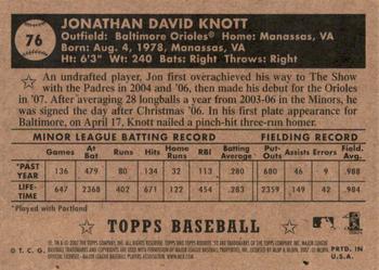 2007 Topps Rookie 1952 Edition - Black Back #76 Jon Knott Back