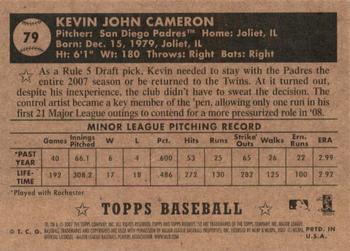 2007 Topps Rookie 1952 Edition - Black Back #79 Kevin Cameron Back