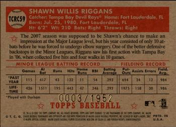 2007 Topps Rookie 1952 Edition - Chrome #TCRC59 Shawn Riggans Back