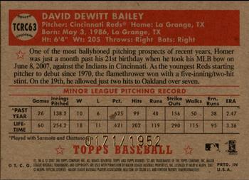 2007 Topps Rookie 1952 Edition - Chrome #TCRC63 Homer Bailey Back