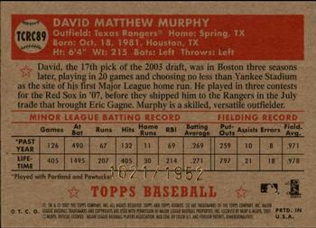 2007 Topps Rookie 1952 Edition - Chrome #TCRC89 David Murphy Back