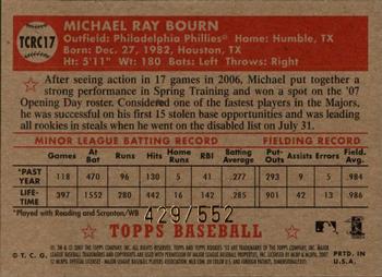 2007 Topps Rookie 1952 Edition - Chrome Refractors #TCRC17 Michael Bourn Back