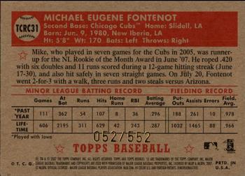 2007 Topps Rookie 1952 Edition - Chrome Refractors #TCRC31 Mike Fontenot Back