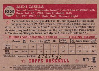 2007 Topps Rookie 1952 Edition - Chrome Refractors #TCRC41 Alexi Casilla Back