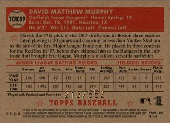 2007 Topps Rookie 1952 Edition - Chrome Refractors #TCRC89 David Murphy Back
