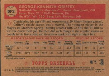 2007 Topps Rookie 1952 Edition - Debut Flashbacks #DF2 Ken Griffey Jr. Back
