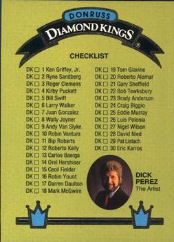 1993 Donruss - Diamond Kings #DK-31 Diamond Kings Checklist Front