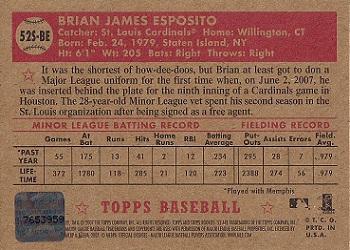 2007 Topps Rookie 1952 Edition - Signatures #52S-BE Brian Esposito Back