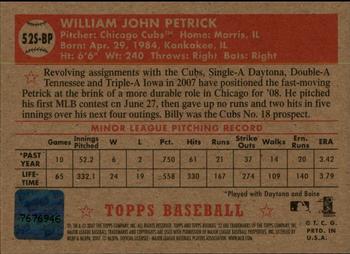 2007 Topps Rookie 1952 Edition - Signatures #52S-BP Billy Petrick Back