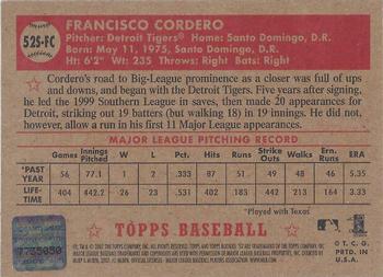 2007 Topps Rookie 1952 Edition - Signatures #52S-FC Francisco Cordero Back