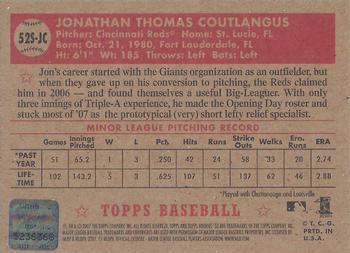 2007 Topps Rookie 1952 Edition - Signatures #52S-JC Jon Coutlangus Back