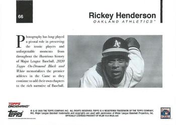 2020 Topps On-Demand Set 4: MLB Black & White #66 Rickey Henderson Back