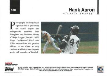 2020 Topps On-Demand Set 4: MLB Black & White - Background #65B Hank Aaron Back