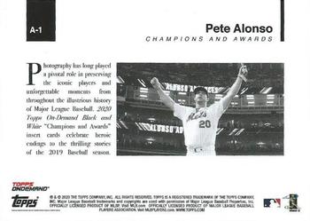 2020 Topps On-Demand Set 4: MLB Black & White - 2019 Champions and Awards #A-1 Pete Alonso Back