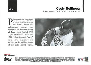 2020 Topps On-Demand Set 4: MLB Black & White - 2019 Champions and Awards #A-5 Cody Bellinger Back