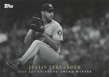 2020 Topps On-Demand Set 4: MLB Black & White - 2019 Champions and Awards #A-8 Justin Verlander Front