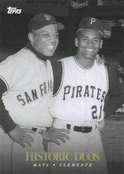 2020 Topps On-Demand Set 4: MLB Black & White - Historical Duos #D-4 Roberto Clemente / Willie Mays Front