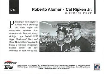 2020 Topps On-Demand Set 4: MLB Black & White - Historical Duos #D-6 Cal Ripken Jr. / Roberto Alomar Back