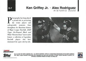 2020 Topps On-Demand Set 4: MLB Black & White - Historical Duos #D-7 Ken Griffey Jr. / Alex Rodriguez Back