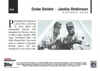 2020 Topps On-Demand Set 4: MLB Black & White - Historical Duos #D-8 Jackie Robinson / Duke Snider Back