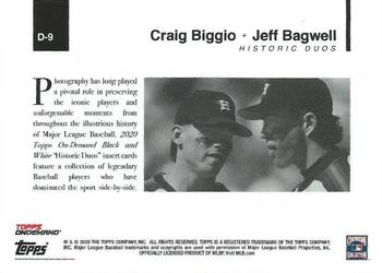 2020 Topps On-Demand Set 4: MLB Black & White - Historical Duos #D-9 Jeff Bagwell / Craig Biggio Back