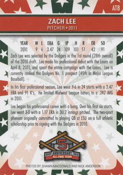2012 Choice Great Lakes Loons - All-Time Team #AT8 Zach Lee Back