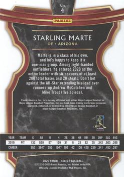 2020 Panini Select #4 Starling Marte Back