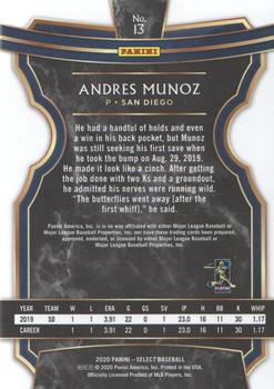2020 Panini Select #13 Andres Munoz Back