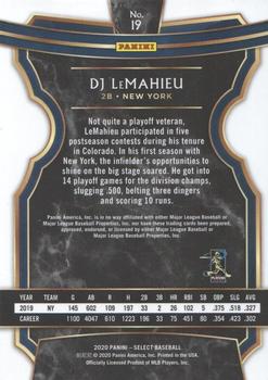 2020 Panini Select #19 DJ LeMahieu Back