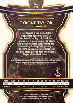 2020 Panini Select #20 Tyrone Taylor Back