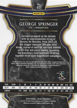 2020 Panini Select #63 George Springer Back