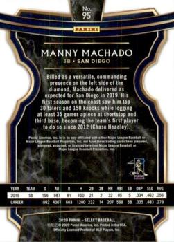 2020 Panini Select #95 Manny Machado Back